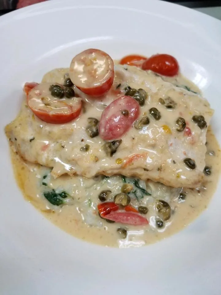 grouper with creme sauce